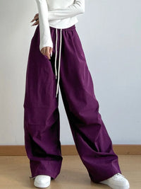 Oversized Wide Leg Drawstring Pants