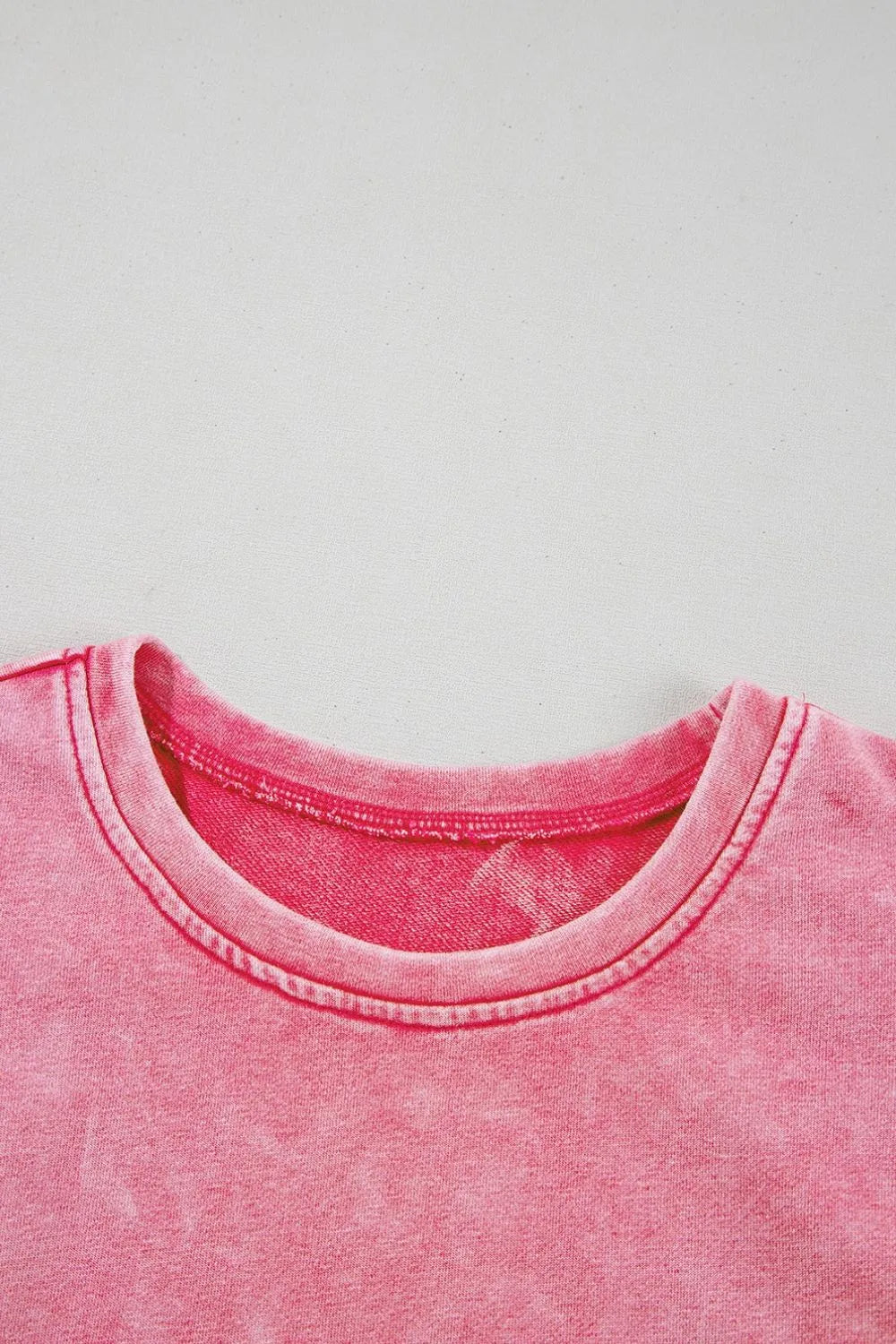 Mineral Wash Raw Edge Ruffle Mini Dress