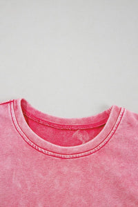 Mineral Wash Raw Edge Ruffle Mini Dress