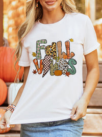 FALL VIBES Cotton Blend Casual T Shirt