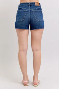Judy Blue Full Size High Waist Criss-Cross Waistband Denim Shorts Plus Size