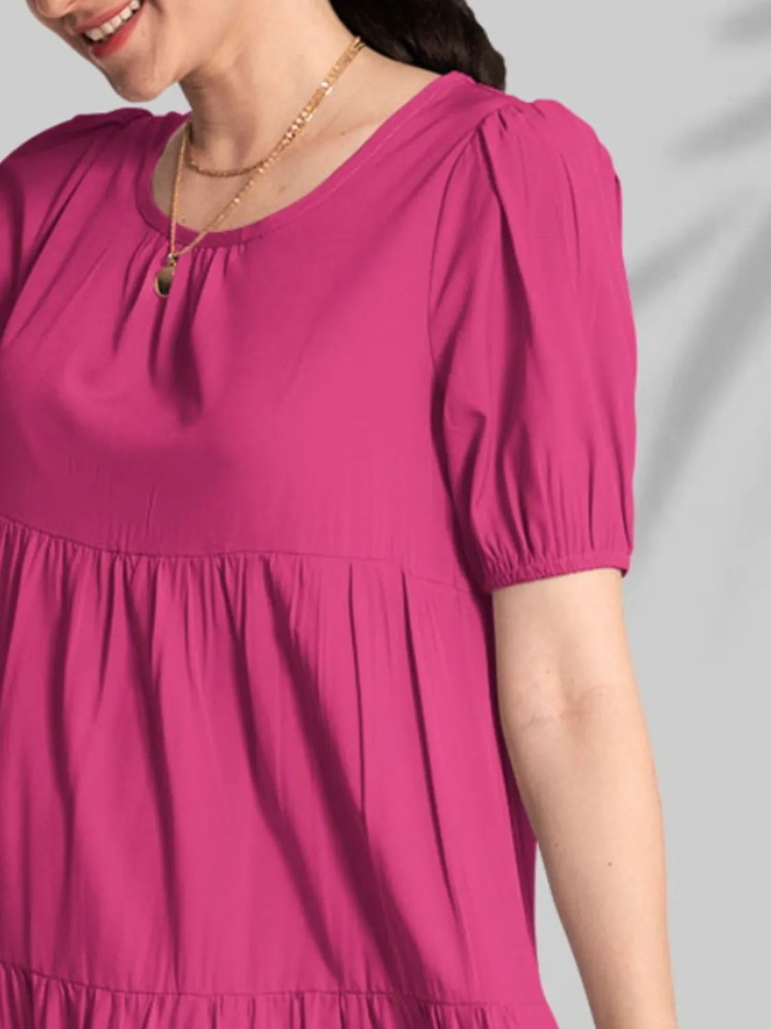 Round Neck Short Sleeve Mini Tee Dress