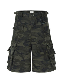 Men's Camouflage Cargo Denim Shorts