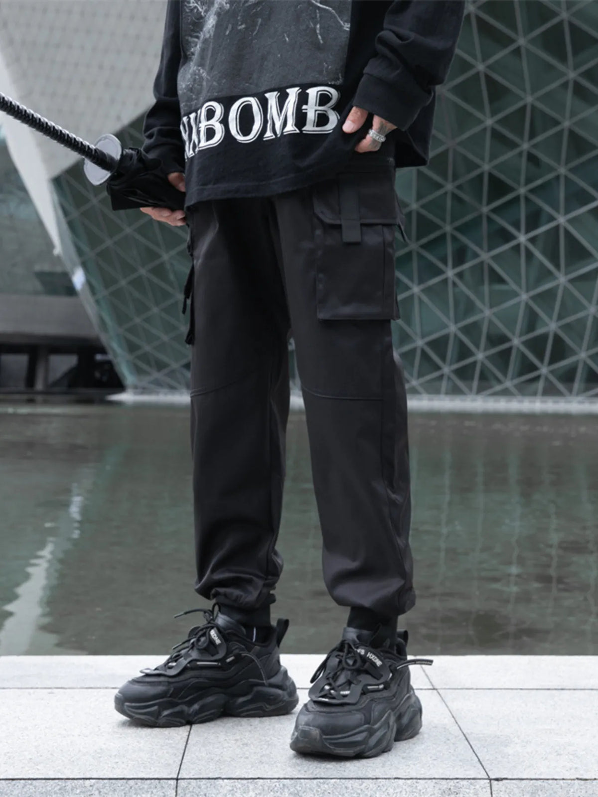 Men's Plus Size Cargo Jogger Pants with Multi Pockets