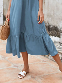 Ruffled Hem Midi Cami Dress