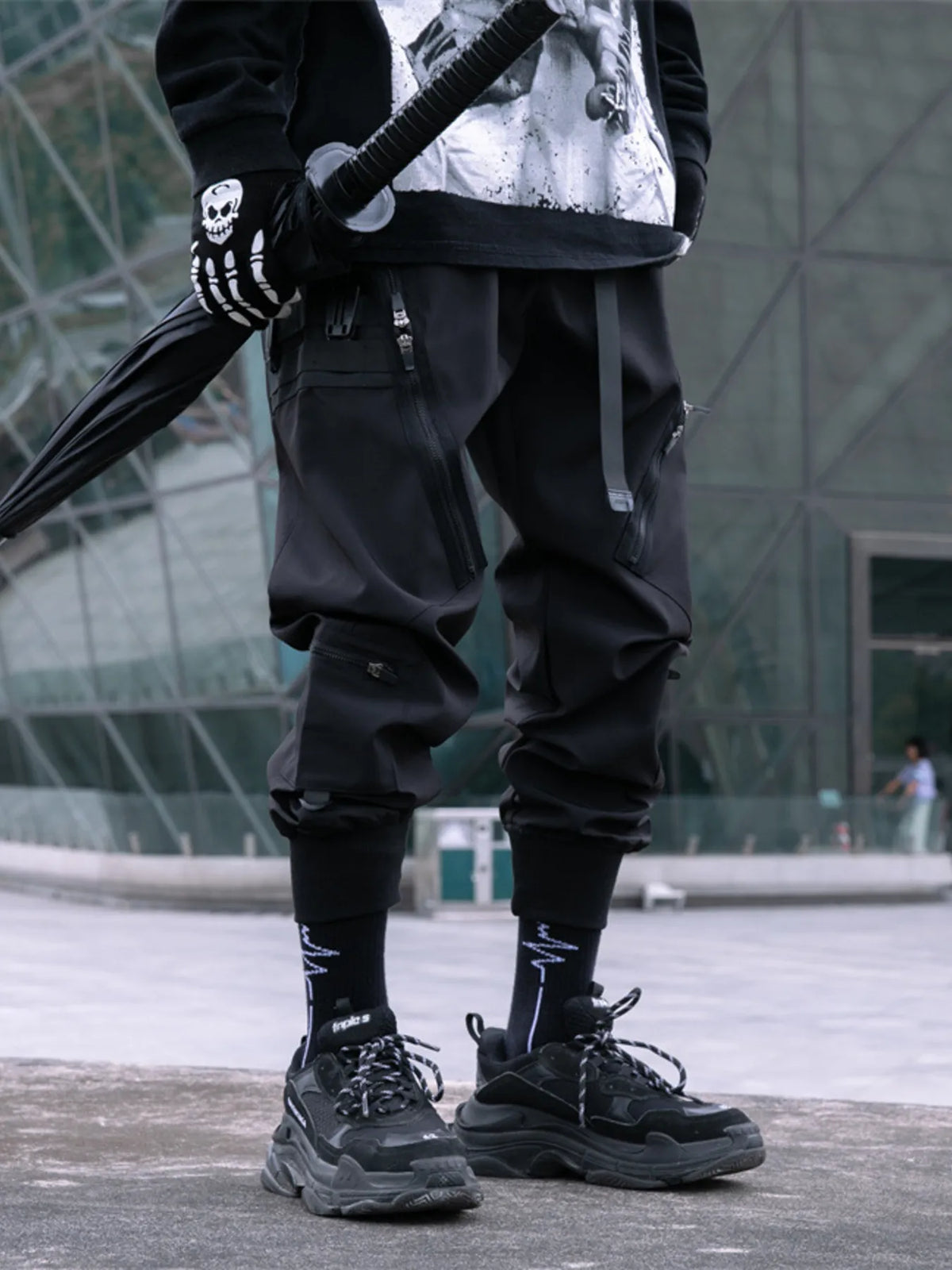 Men's Cargo Joggers with Zip Pockets