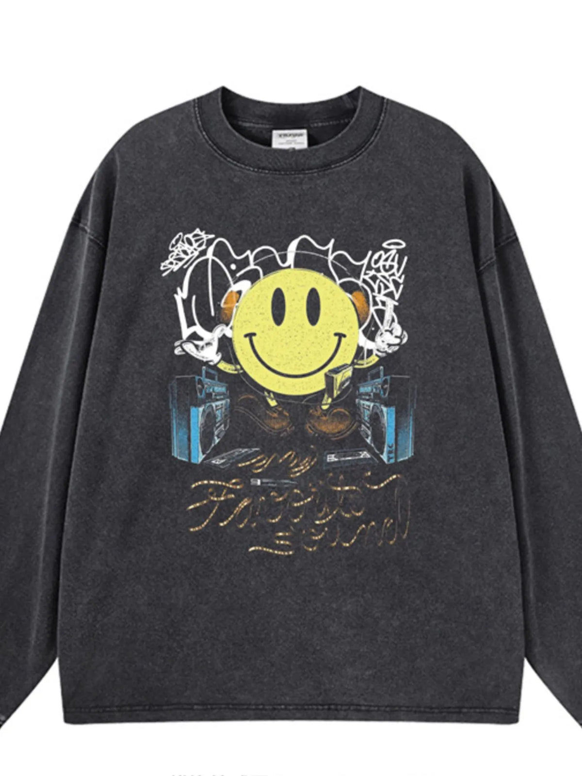 Men's Graphic Round Neck Long Sleeve T-Shirt