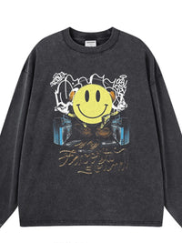 Men's Graphic Round Neck Long Sleeve T-Shirt