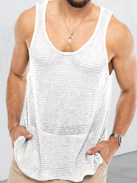 Men's Plus Size Round Neck Wide Strap Tank