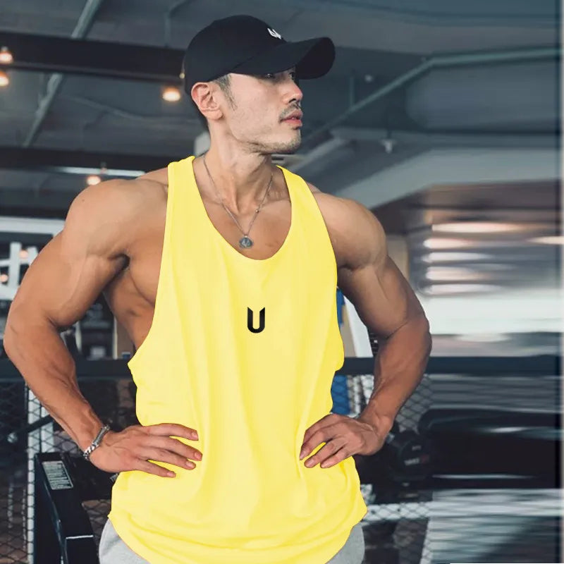 Men's Plus Size Round Neck Wide Strap Tank