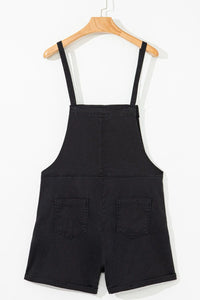 Square Neck Denim Overalls with Pockets