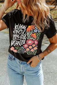 Graphic Round Neck Short Sleeve T-Shirt