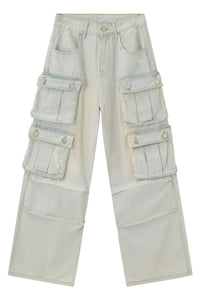 Men's Mid Rise Jeans with Cargo Pockets