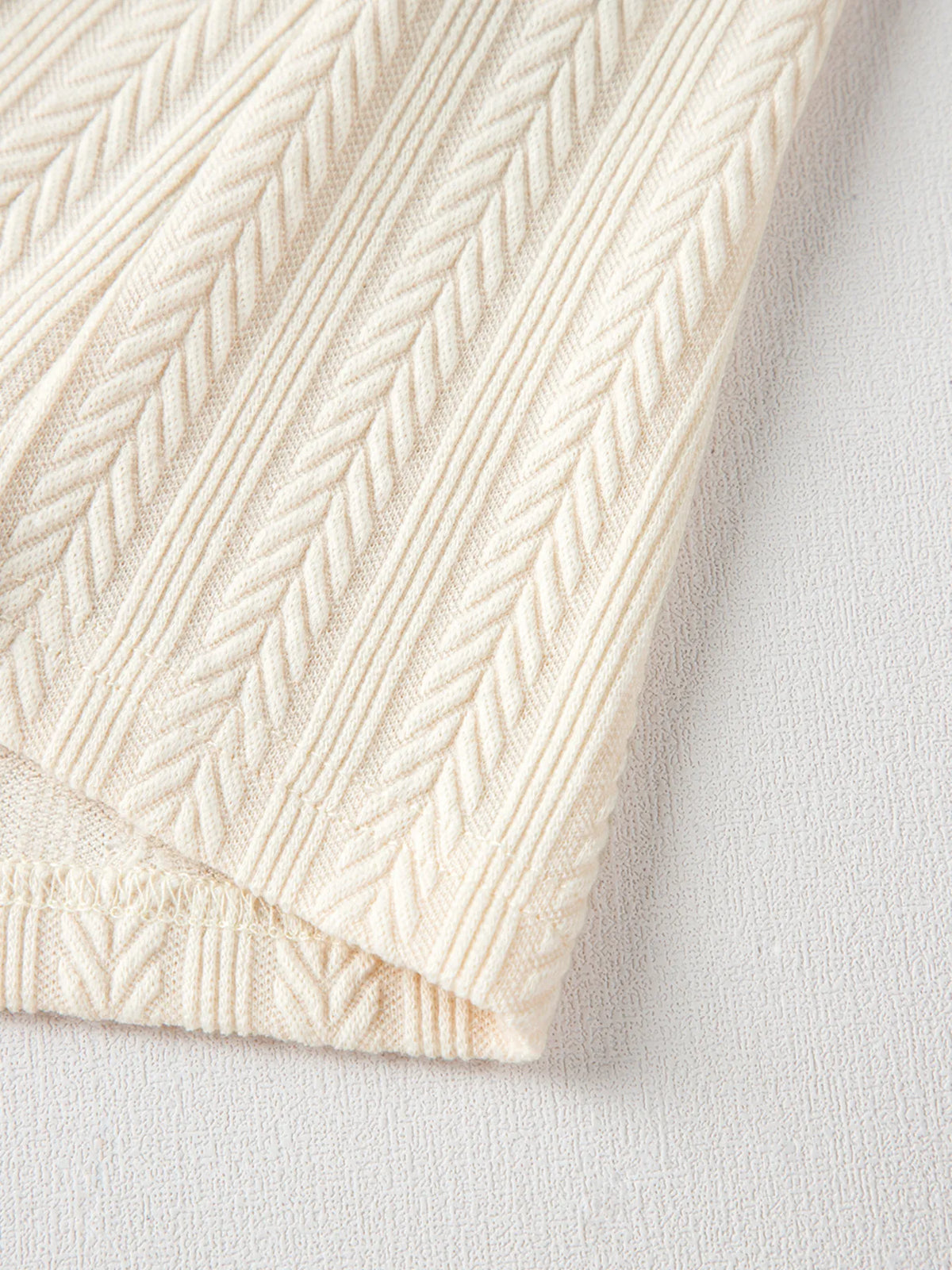 Polka Dot Mesh Puff Sleeve Textured Blouse