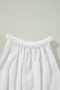 Lace Sleeveless Tied Waist Mini Dress