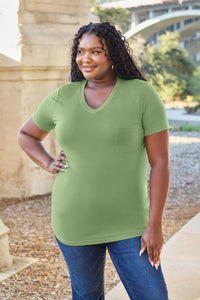 Bamboo Full Size V-Neck Short Sleeve T-Shirt