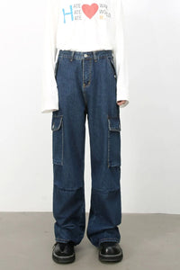 Men's Baggy Jeans with Cargo Pockets