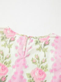 Floral Print Ruffled Sleeve Blouse