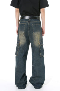 Mid Rise Jeans with Cargo Pockets