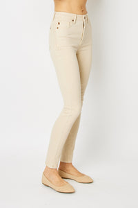 Full Size Garment Dyed Tummy Control Skinny Jeans