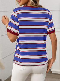Striped Short Sleeve Crew Neck T-Shirt