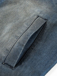 Men's Washed Denim Bomber Jacket