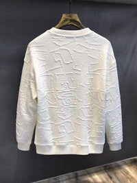 Men's Plus Size Textured Round Neck Long Sleeve Sweatshirt