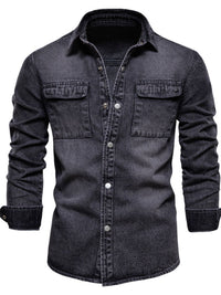 Men's Button Down Chest Pocket Denim Jacket