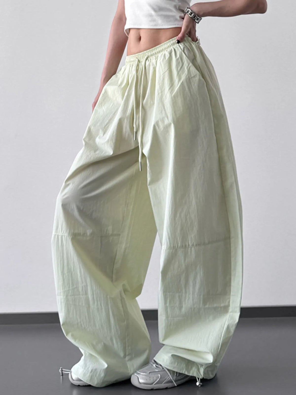 Oversized Wide Leg Drawstring Pants