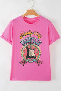 Graphic Round Neck Short Sleeve T-Shirt