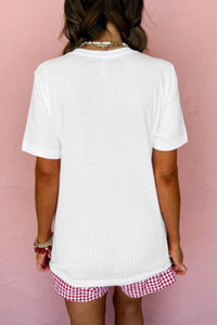 Letter Graphic Round Neck Short Sleeve T-Shirt