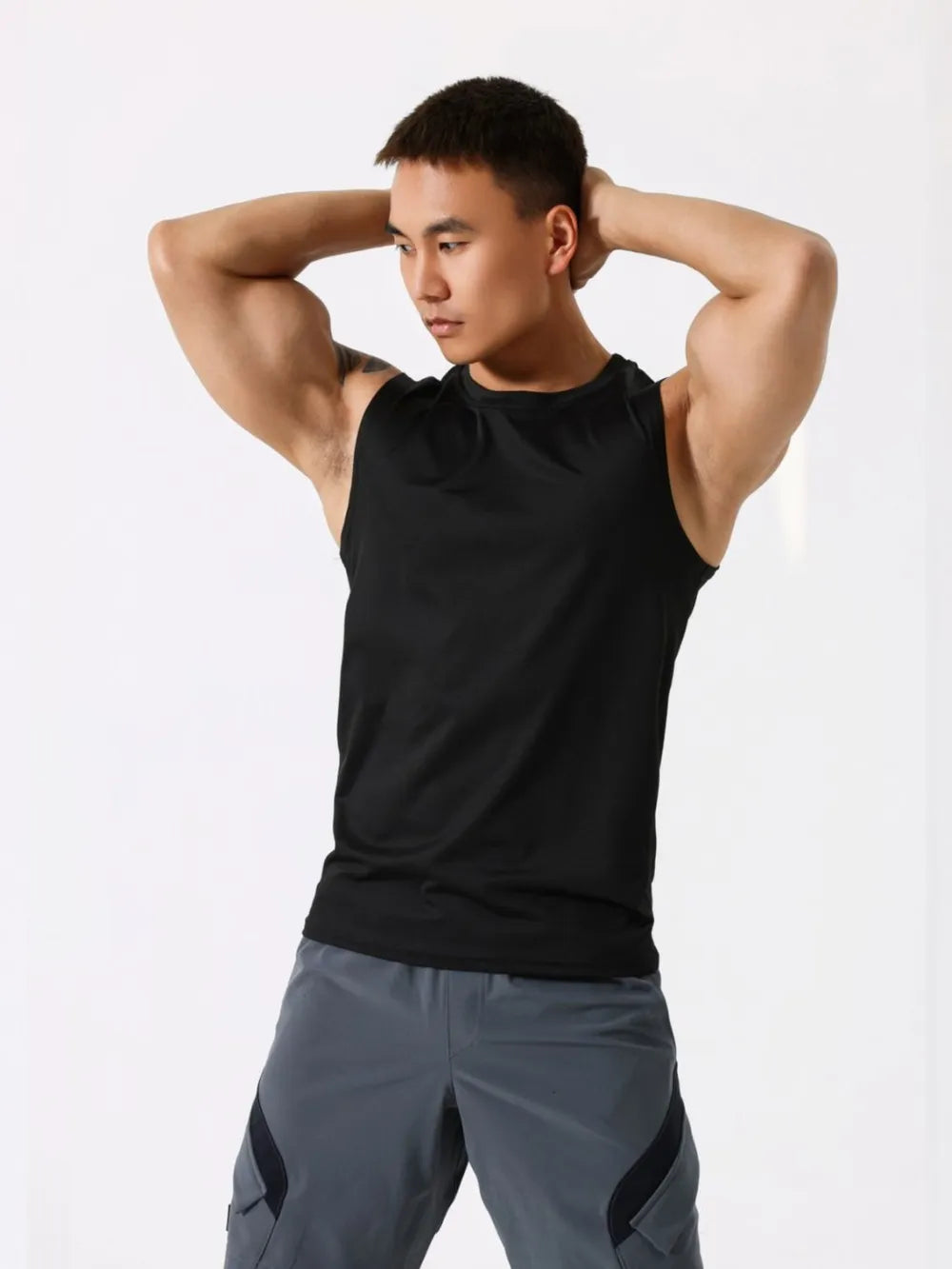 Men's Plus Size Round Neck Active Tank