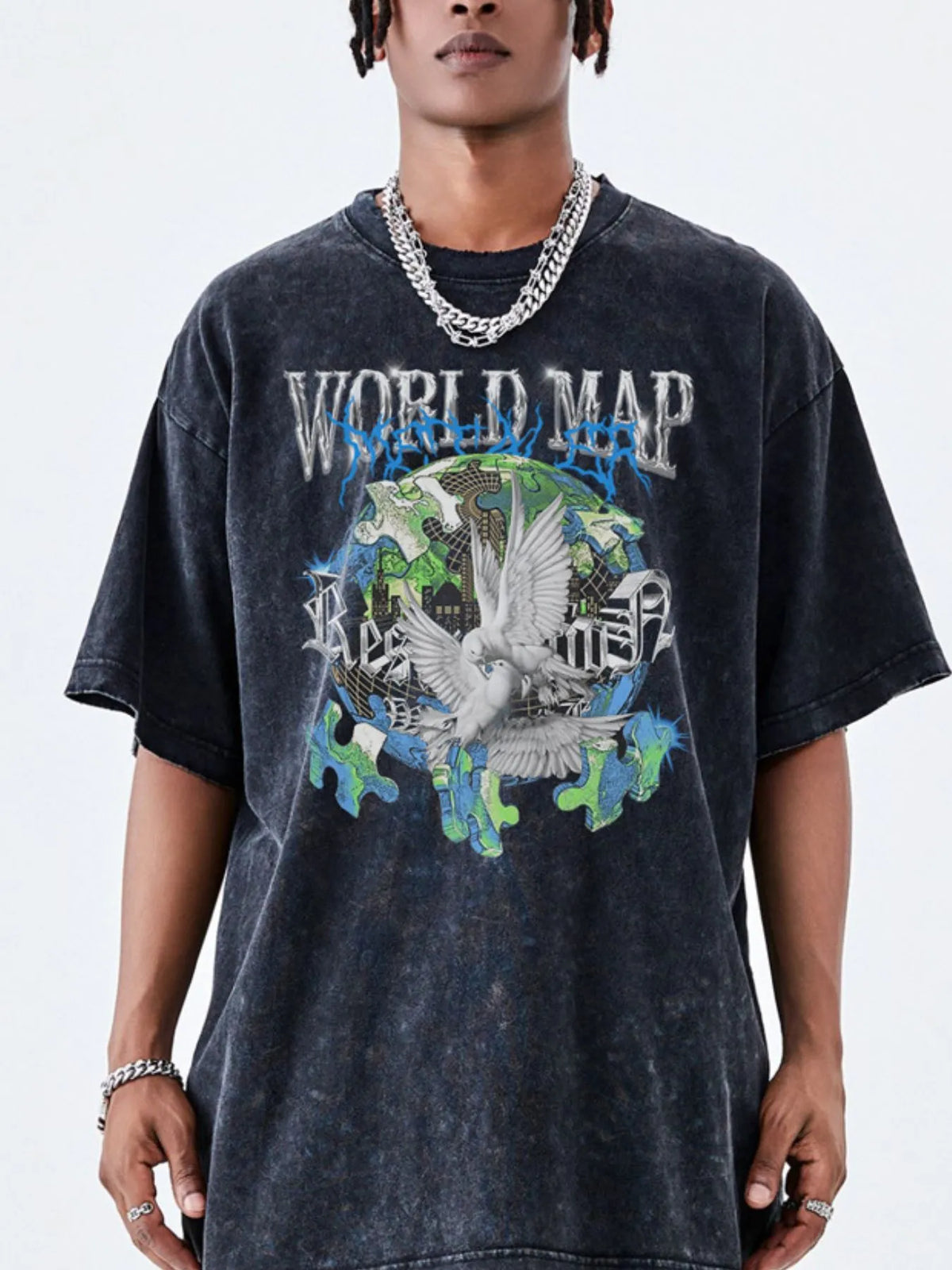 Men's Graphic Round Neck Short Sleeve T-Shirt