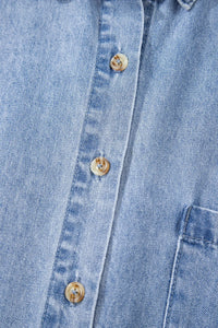 Button Down Short Sleeve Denim Dress