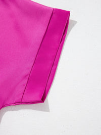 Silky V Neck Dolman Sleeve Blouse