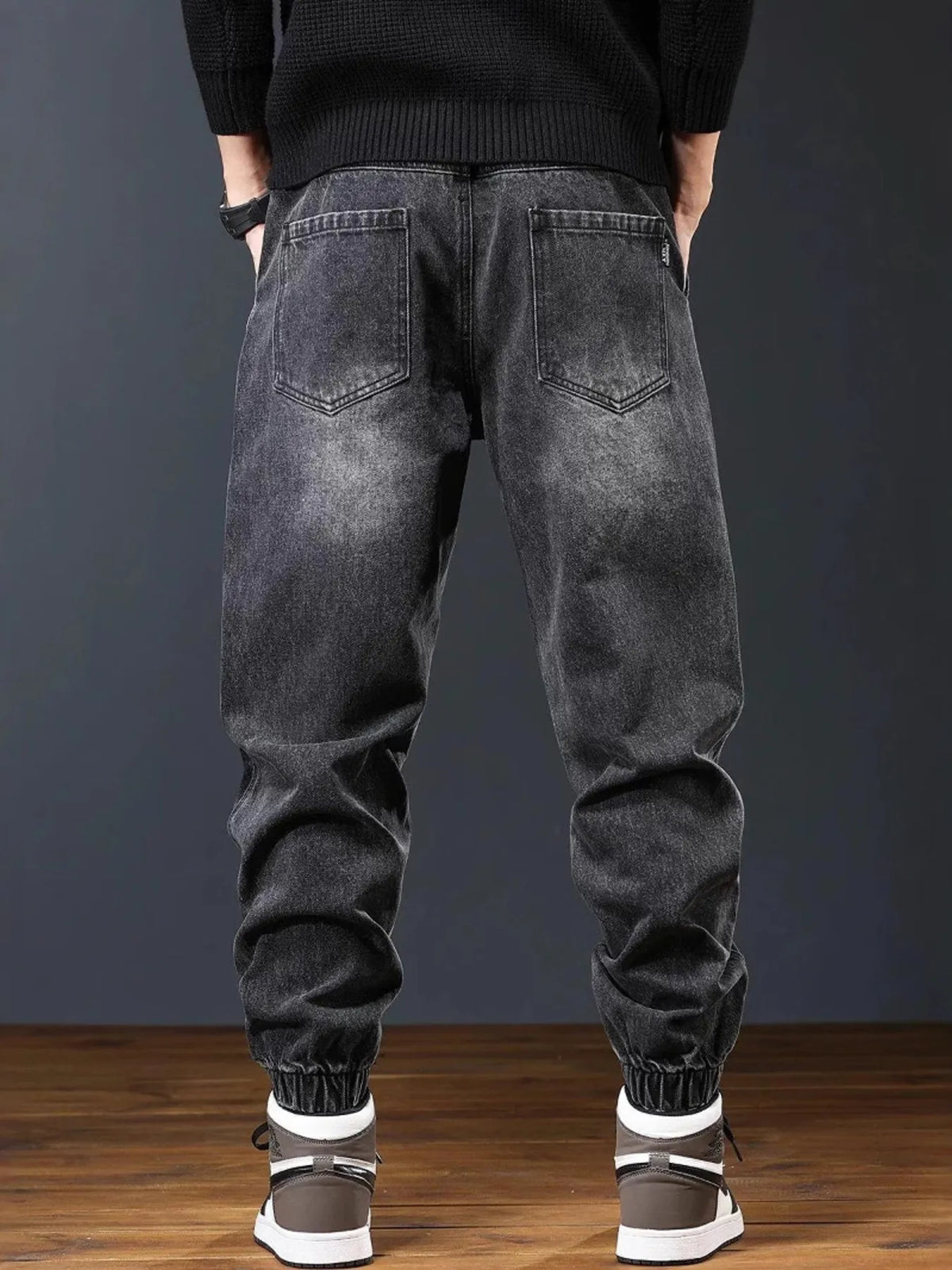 Men's Plus Size Washed Cargo Jogger Jeans