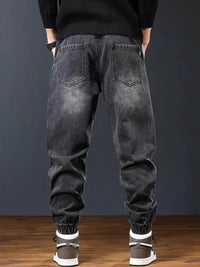Men's Plus Size Washed Cargo Jogger Jeans