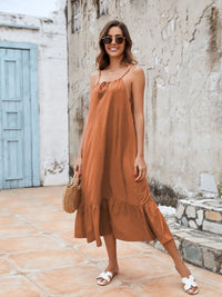 Ruffled Hem Midi Cami Dress