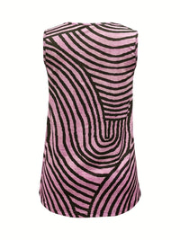 Sleeveless Zebra Print Button-Up Tank Top
