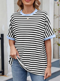 Striped Round Neck Half Sleeve T-Shirt
