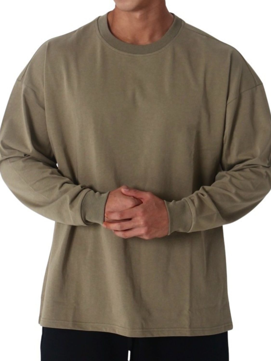 Men's Plus Size Round Neck Long Sleeve T-Shirt