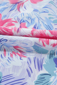 Floral Spaghetti Strap Surplice Neck Shirred Waist Mini Dress