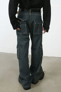 Men's Baggy Jeans with Cargo Pockets