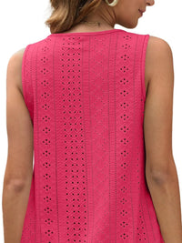 Eyelet Scoop Neck Tank