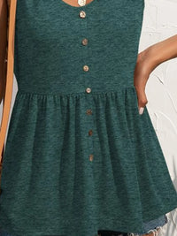 Decorative Button Wide Strap Tank