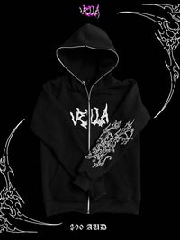 Men's Zip Up Letter Graphic Hoodie