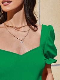 Sweetheart Neck Short Sleeve Top