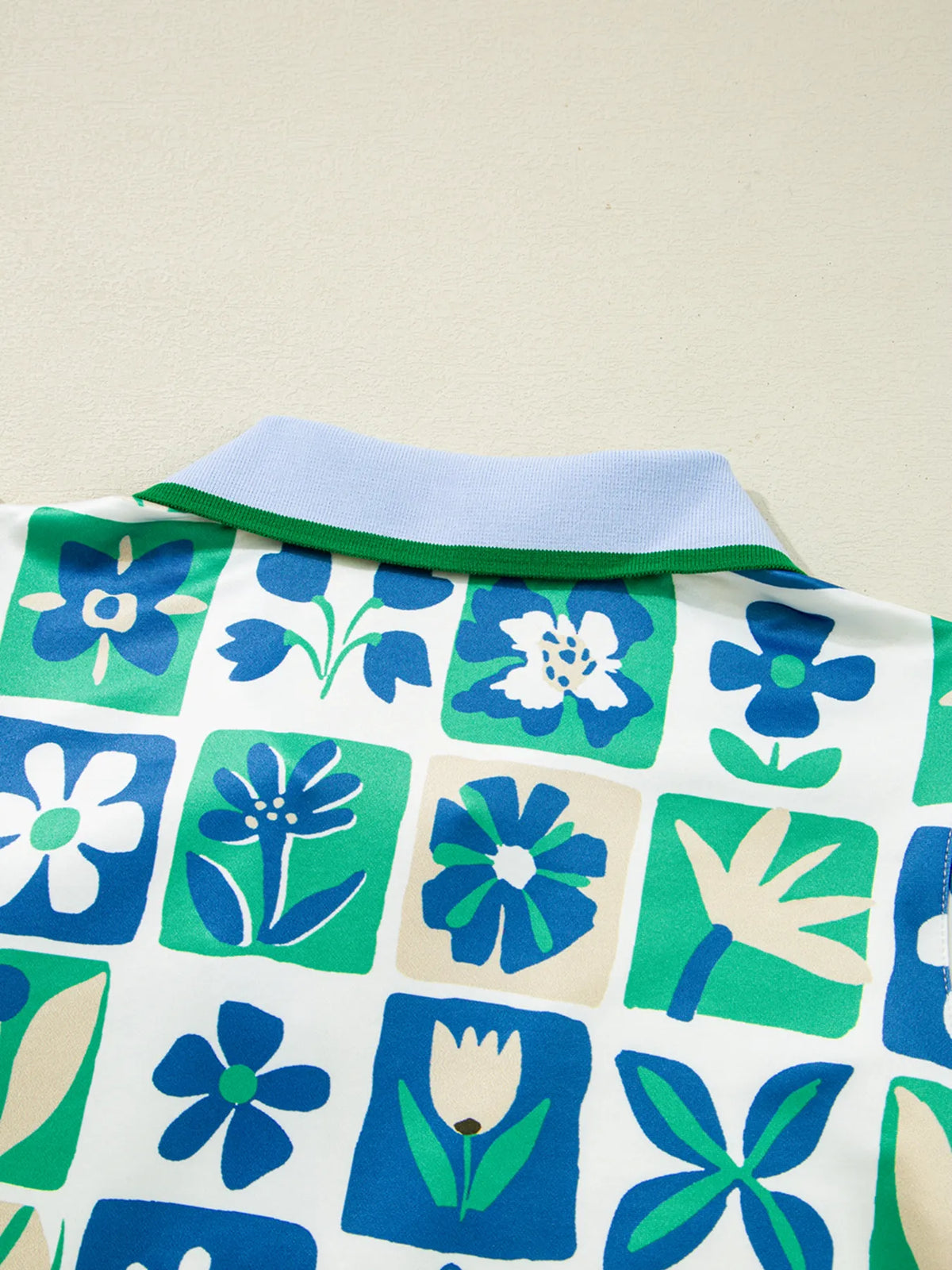 Floral Print Collared Blouse with Flutter Sleeves