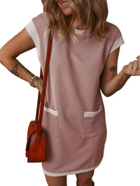 Round Neck Cap Sleeve Mini Dress