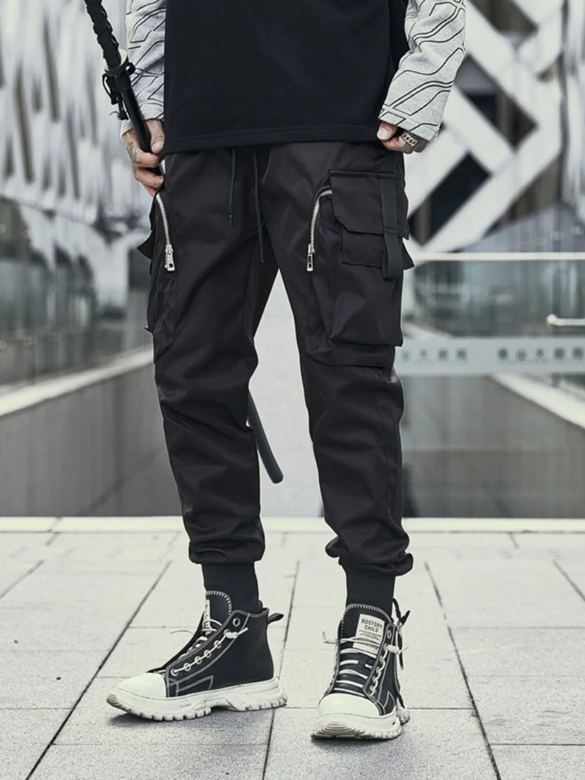 Men's Cargo Joggers with Multi-Pockets